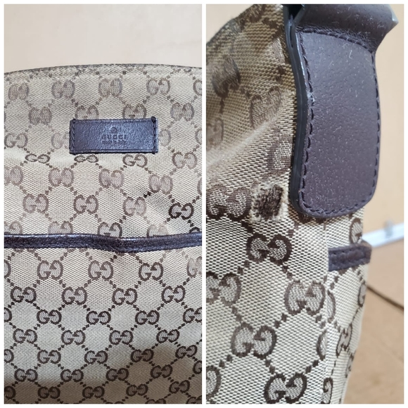 GUCCI Monogram Web Medium Flat Messenger Bag Dark Brown - Picture 10 of 12